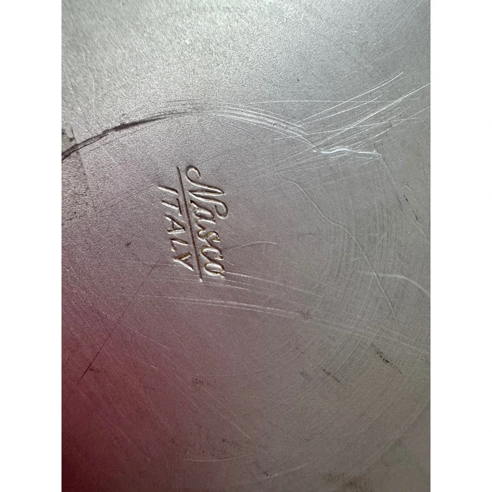 Nasco Italy Silent Butler Hammered‎ Aluminum Divided Glass Insert 8